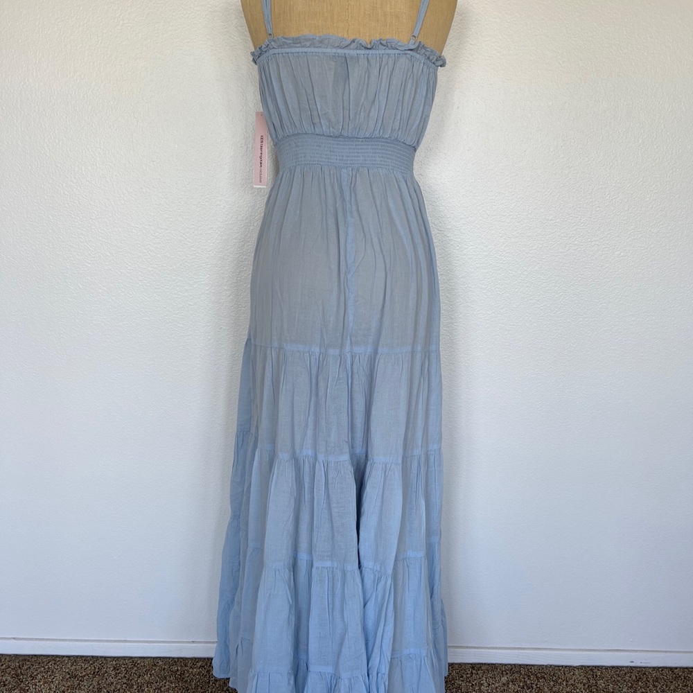 Aqua Swim Women's Cotton Tiered Dress Swim Cover-Up Blue $88 Size M - Picture 6 of 7